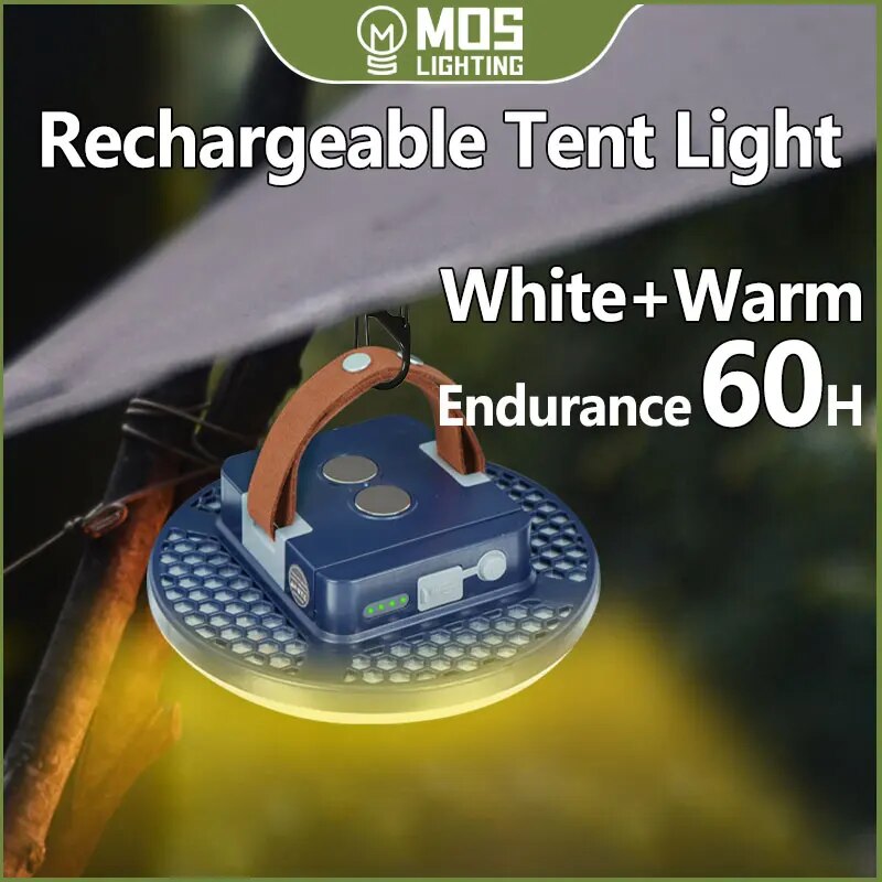 Moslighting-充電式キャンプライト、屋外磁気吸引、テントランタン、非常灯、高懐中電灯、USB