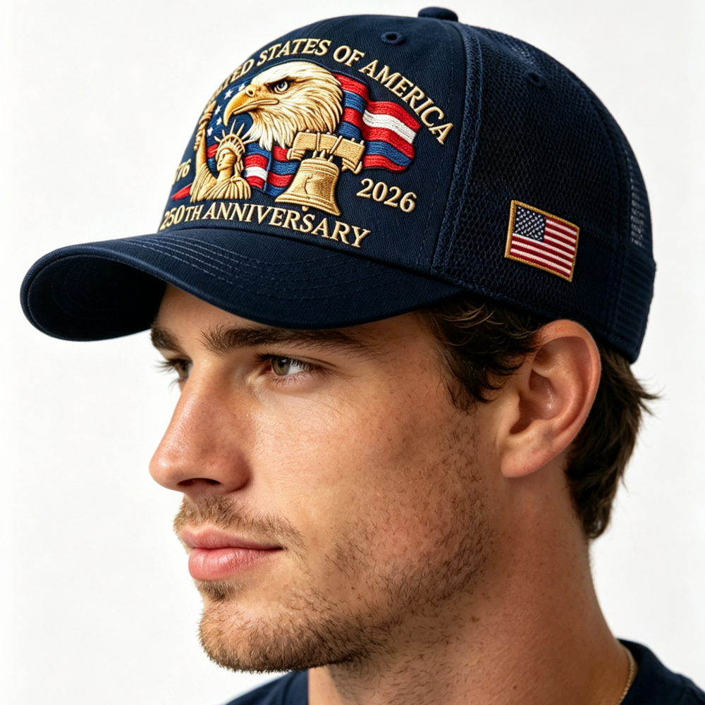 Topi Bisbol Motif Elang Peringatan 250 Tahun Amerika Topi Jaring Uniseks yang Dapat Disesuaikan Topi Bisbol Bernapas untuk Musim Panas di Luar Ruangan