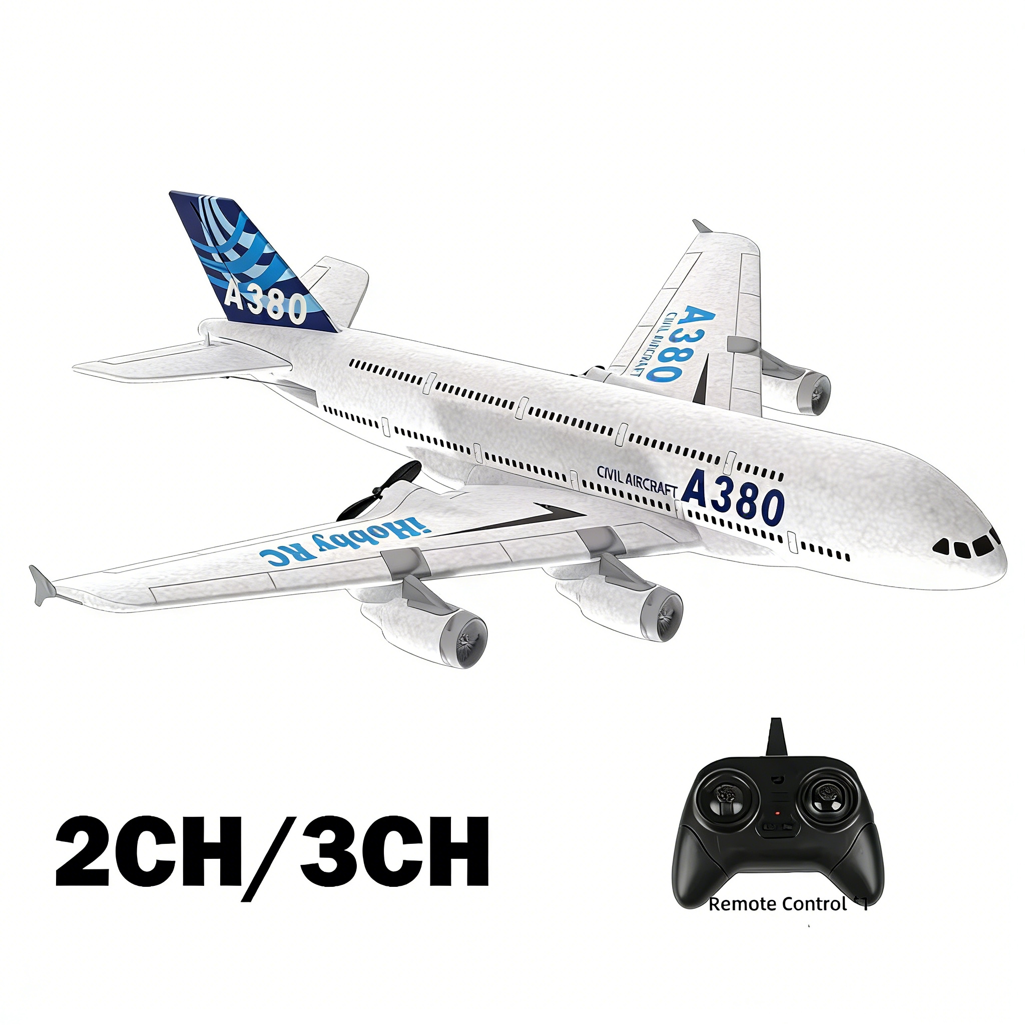 A380 Vliegtuig Airbus RC Vliegtuig Schuim Speelgoed 2.4G Glide Vaste Vleugel RTF Vliegtuig Outdoor Speelgoed Drone Modle Gemakkelijk Vliegen kinderen Gift