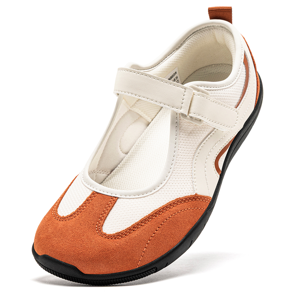 HOBIBEAR Zapatos planos de ballet de ancho ancho para mujer, zapatos Mary Jane con suela plana, ajustables con cierre de gancho y bucle, minimalistas, ligeros, para usar descalza