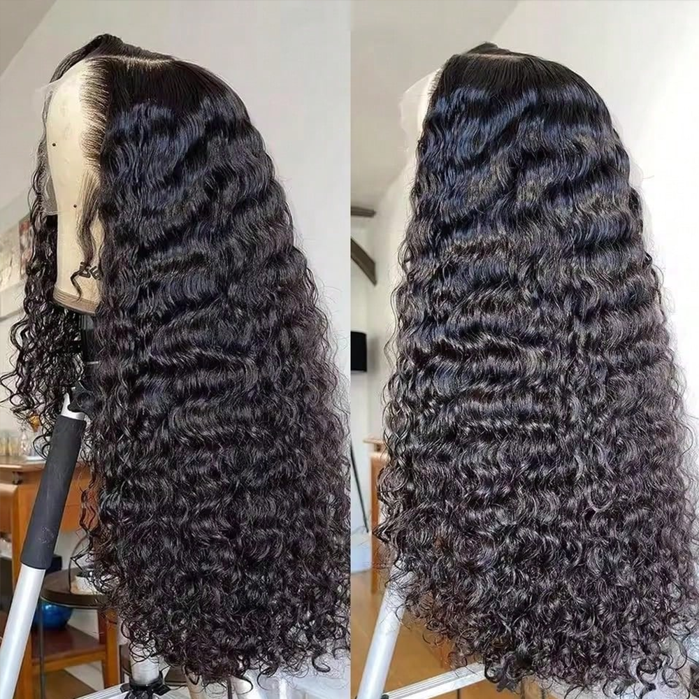 Peruka typu frontal z transparentną koronką HD 13x4 13x6, głęboka fala, 40-42 cale, peruka z ludzkich włosów z koronką z przodu, kręcone włosy Jerry Curly, peruka z głębokimi falami typu water wave.
