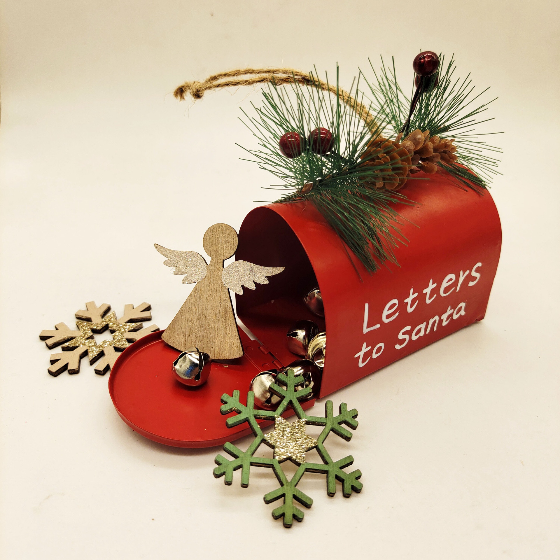 Kerst Creatieve Metalen Brievenbus Decoratie Kerstboom Decoratie Letters Naar Santa Xmas Mailbox Hanger Ijzeren Ornamenten Geschenken