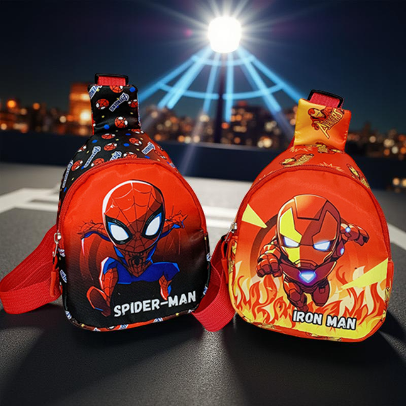 1個入り スパイダーマン クロスボディ チェストバッグ、漫画風スリング チェストバッグ、日常使いに便利なカジュアルショルダーバッグ、小銭入れ付き、安全なトラベルポーチ
