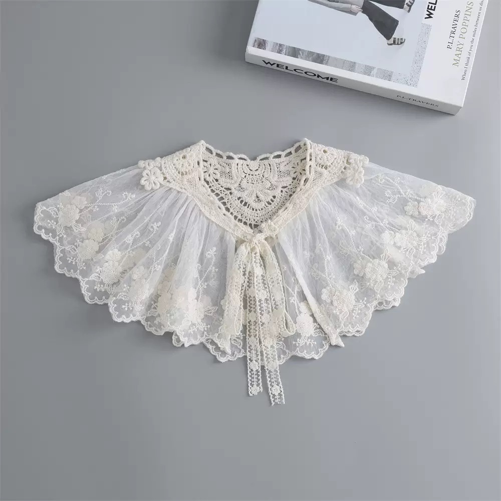 Zoete Kant Geborduurde Nep Kraag Sjaal Blouse Decoratie Afneembare Kraag Dames Shirt Jurk Valse Kraag Top Accessoires