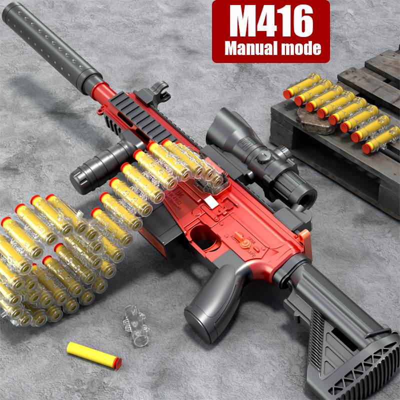 M416 manual bala macia arma de brinquedo 6cm seguro bala macia ao ar livre interativo adequado transfronteiriço venda quente