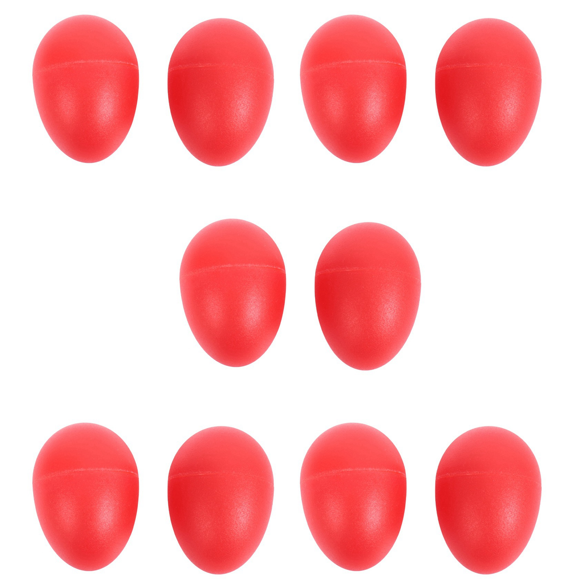 A71P 5 Pair Plastic Percussion Musical Egg Maracas Shakers Red