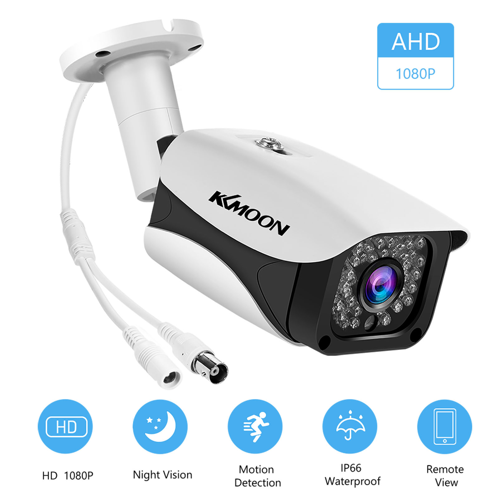 Cámara de alta definición de 2MP, 1080P, visión nocturna infrarroja para exteriores/interiores, vigilancia CCTV resistente a la intemperie con sistema NTSC de cámara