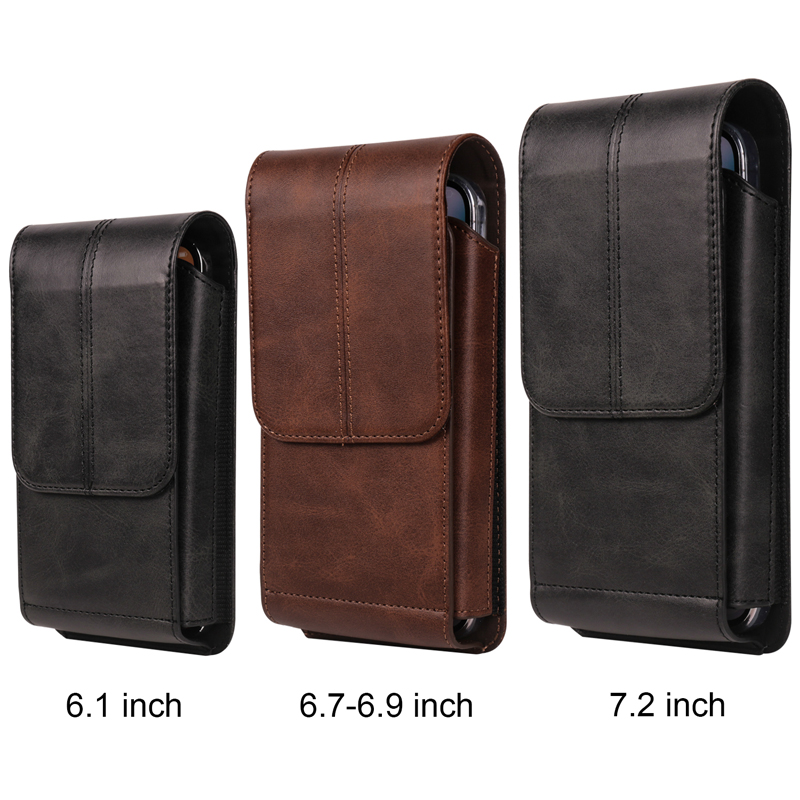 Luxe lederen riemclip hoesje voor iPhone 17/17Pro/16Pro Max/16Plus/15/15Pro/14Pro Max/14Pro/14/13/12, heuptas voor heren