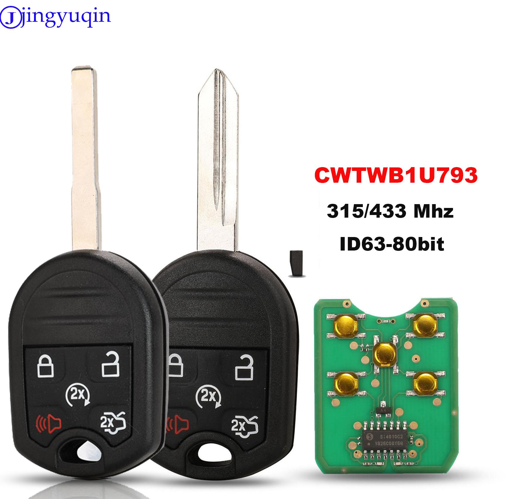 Jingyuqin – clé télécommande à 5 boutons, 315 MHz, avec puce 4D63 80bit, pour Ford Expedition Explorer Taurus Flex FCC: CWTWB1U793