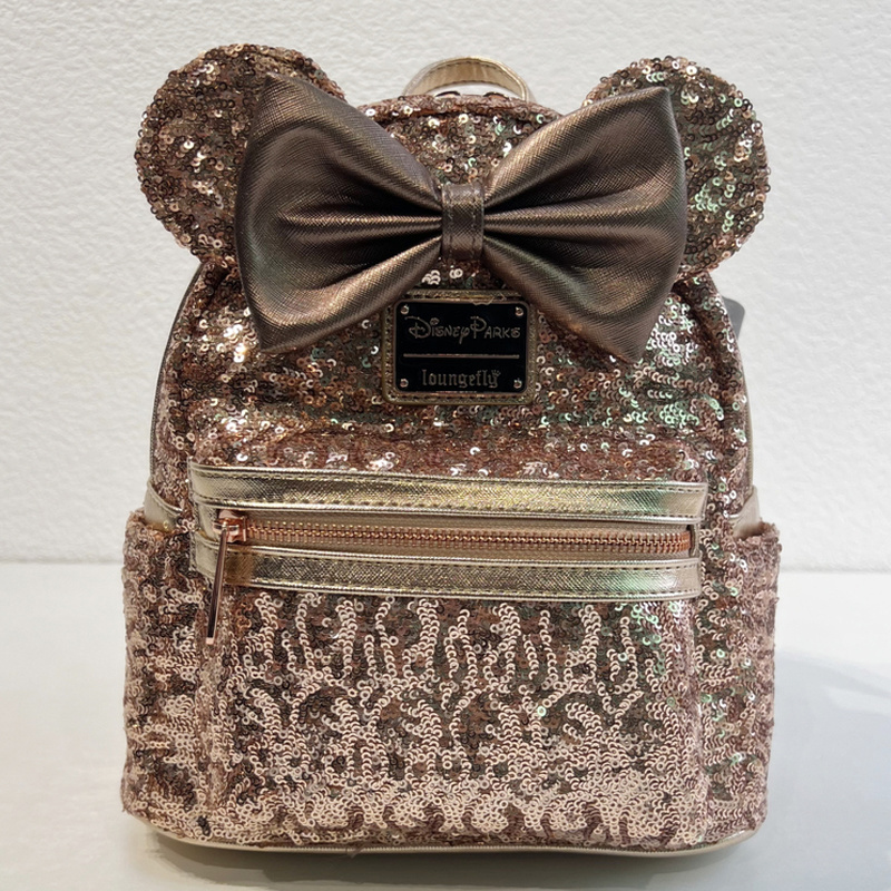 Zaino alla moda di Topolino Borsa da viaggio portatile Borsa di stoccaggio creativa con elementi di paillettes Design da viaggio all'aperto Regali divertenti periferici pratici