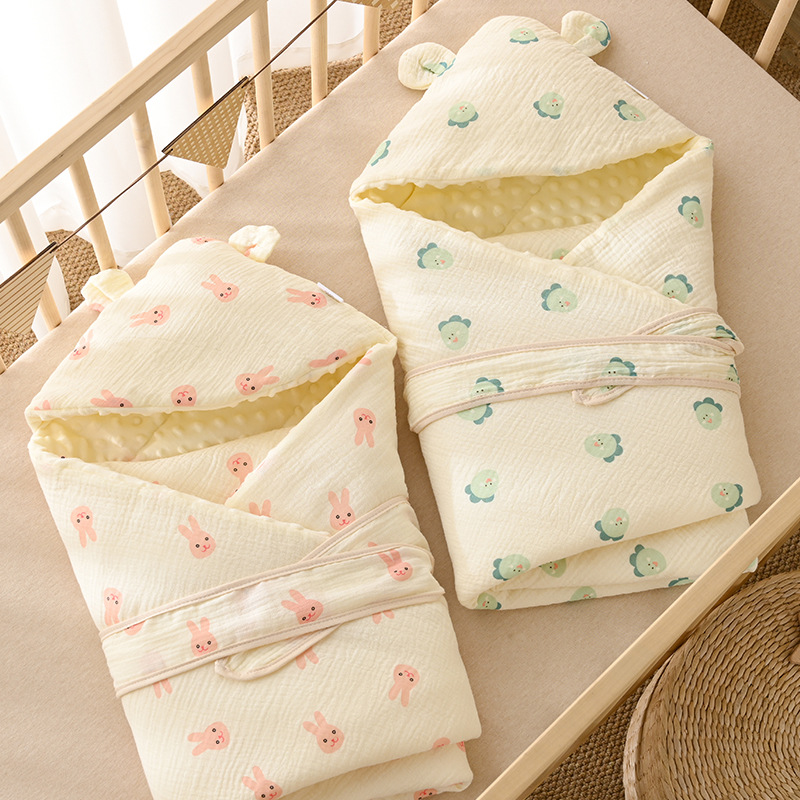 Baby Inbakeren Deken Pasgeboren 100% Katoen Sleepin Baby Dekens Cover Baby Warme Slaap Zak Met bandjes voor 0-1Y 90*90 cm