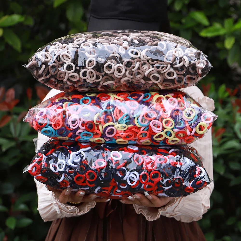 50 pçs faixas de cabelo para crianças colorido náilon scrunchie laços de cabelo faixa de borracha crianças diariamente elástico faixa de cabelo menina acessórios para o cabelo
