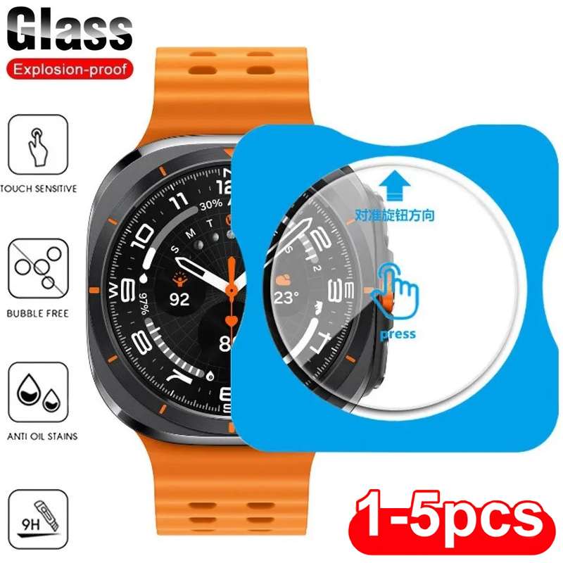 Vidrio templado para Samsung Galaxy Watch 47mm 40mm 44mm 45 46 43 42mm Protector de pantalla Premium Galaxy Watch Ultra 8 7 6 5 4