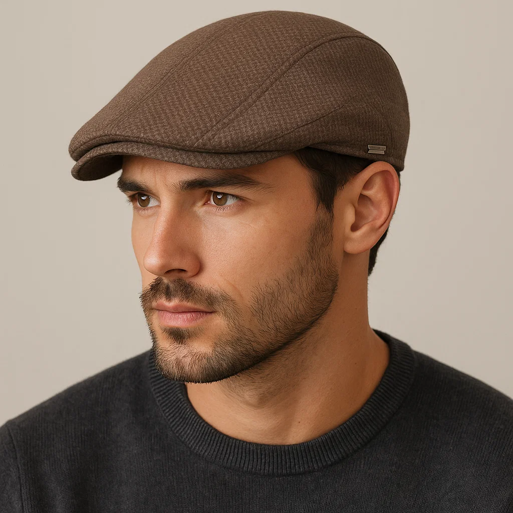 Invierno otoño cálido gorra de vendedor de periódicos hombres mujeres a cuadros grueso Vintage Casual boinas moda sombrero plano gorra con visera ajustable