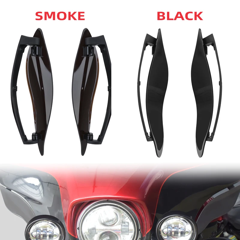 Defletor de ar ajustável tipo asa de morcego para para-brisa de motocicleta Harley Touring Electra Street Tri Glide CVO 14-23