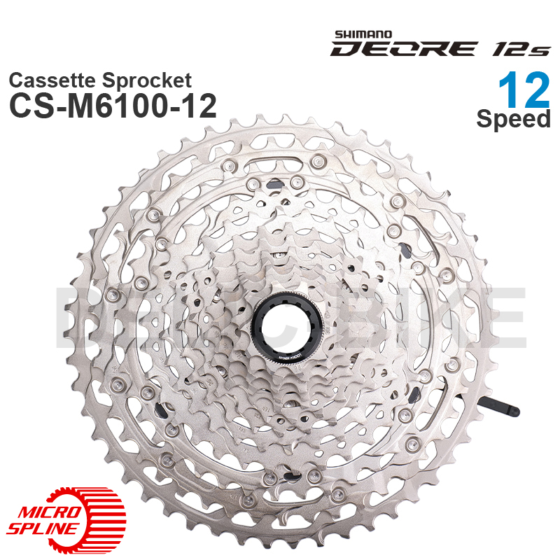 SHIMANO DEORE M6100 12V Cassette Sprocket CS-M6100-12 12-Speed - HYPERGLIDE untuk Bagian Asli Sepeda MTB