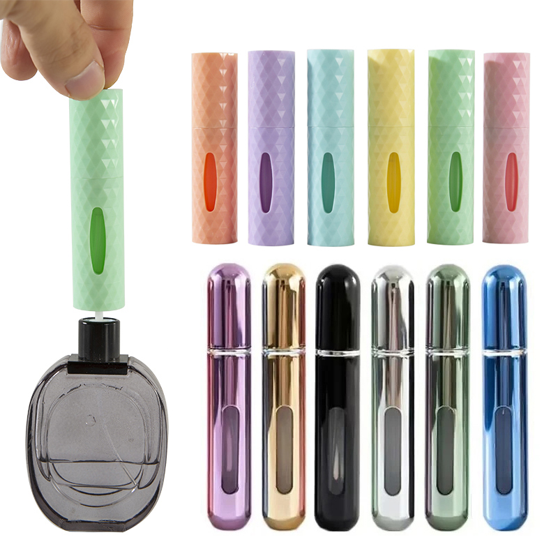 Bottiglia di profumo da 5/10 ml Bottiglia di profumo riutilizzabile portatile con spray Contenitori cosmetici Atomizzatore Mini Spray in alluminio da viaggio