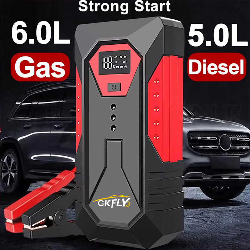 GKFLY arrancador de batería de coche portátil 12V gasolina diésel dispositivo de arranque Cables banco de energía portátil 2000A cargador de batería de coche Buster