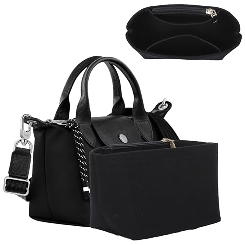 Felt Cloth Insert Bag for Longchamp LE PLIAGE CUIR Top Handle Bag XS Bag Organizer Makeup Ultralight Organizer Travel Innerg