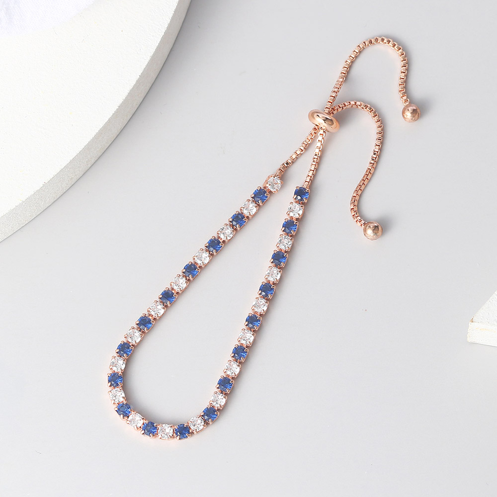 Женские теннисные браслеты простой синий круглый 3*3 мм циркониевый розовый золотой цвет женский браслет ювелирные изделия модные корейские подарки H055
