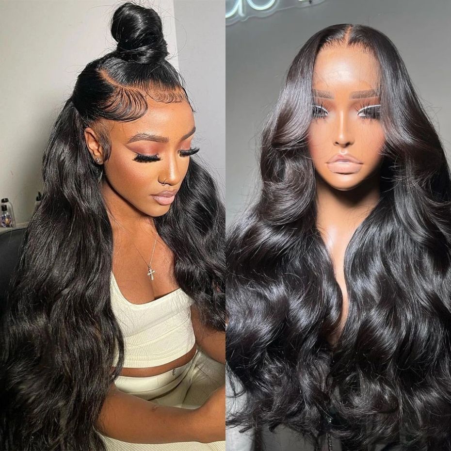 13x4 Kant Frontal Wig 30-34 inch Body Wave Kant Frontal Wig Braziliaans HD Transparant Natte en Gegolfde 360 Kant Frontal Haarwerk van Echt Haar