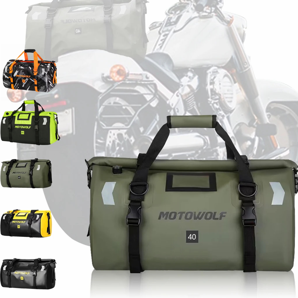 Uniwersalne wodoodporne torby motocyklowe na tylne siedzenie Torby rowerowe Camping Torba podróżna Motocykl Skuter Sport Luggage Pack 66L 40L