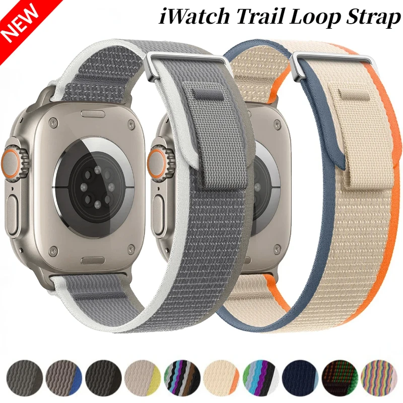 Cinturino Trail Loop per Apple Watch Ultra 2 49mm Serie 10 9 8 7 46mm 45mm 41mm 42mm Cinturino sportivo in nylon iWatch 6 5 4 SE 44/40mm