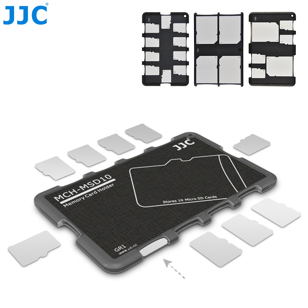 Jjc fino titular do cartão micro sd caso cartão sd carteira tamanho do cartão de crédito para sd micro sd tf cartões casca dura câmera foto acessórios