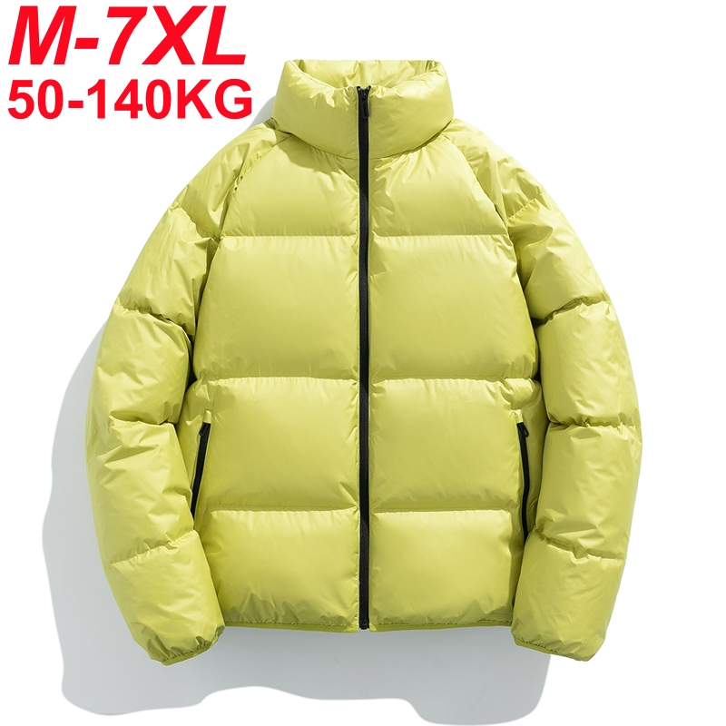 Chaqueta de plumón de pato blanco 90% de talla grande acolchada de invierno Parka cálida para hombre abrigo acolchado cortavientos térmico ligero 6xl 7xl