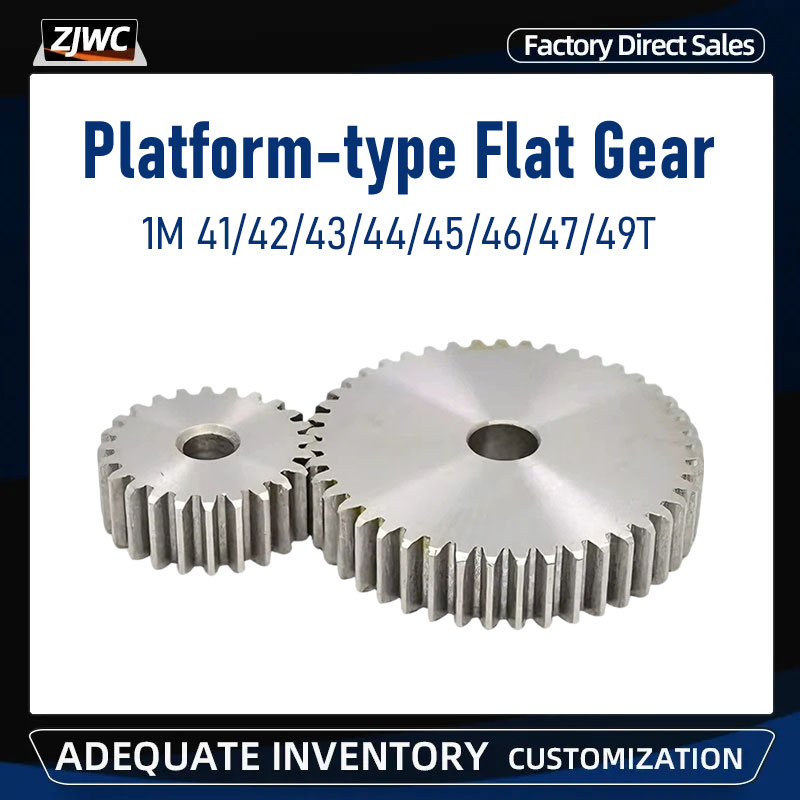 Engranaje de Dientes Planos 1M 41T 42T 43T 44T 45T 47 49T 45 #   Accesorios de engranajes de transmisión mecánica industrial de acero con orificio de 10 mm de altura