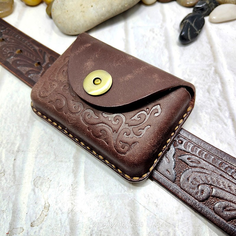 Blongk-Cinto de couro genuíno masculino e feminino, bolsa de cintura feita à mão, porta-cartão de identificação e crédito, bolsa, bolsa de cinto, DFD-K