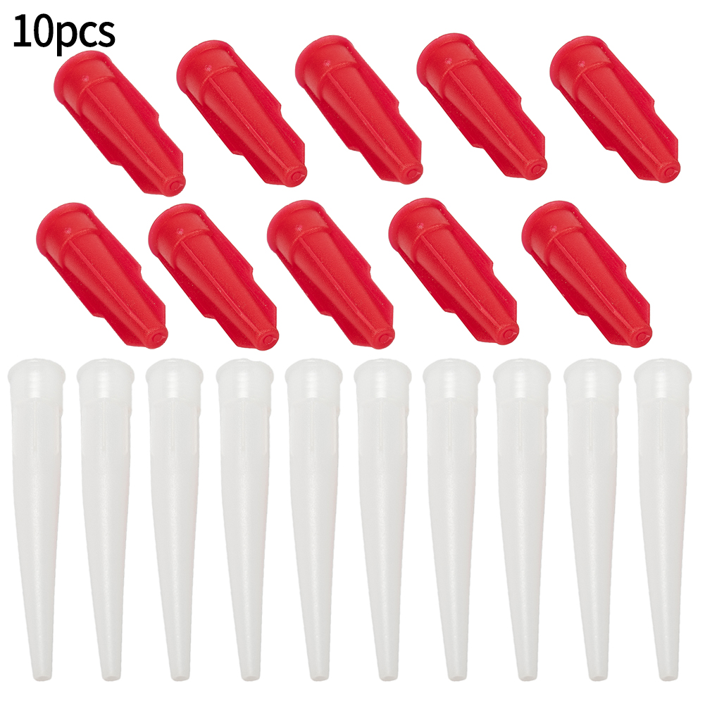 10pcs ซิลิโคนหลอดหัวฉีด e-Sealable Mastic ตลับหมึกอะไหล่หัวฉีดสกรูสําหรับซิลิโคนกาวท่ออะไหล่หัวฉีด