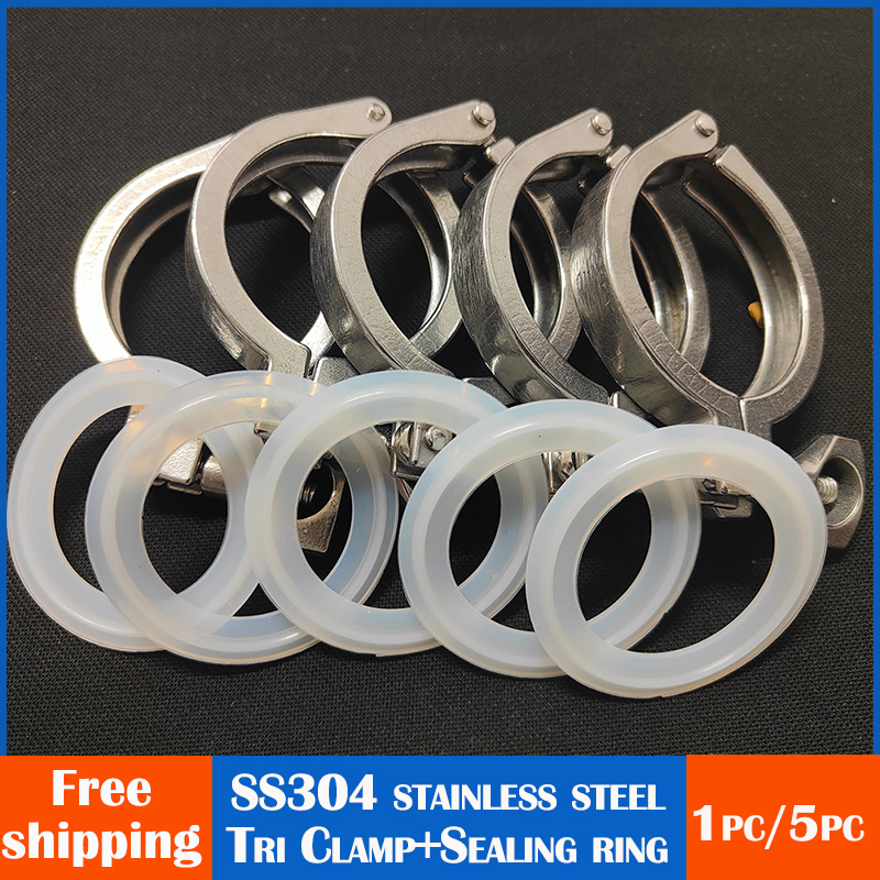 Pipe clamp 1.5" 2" 2.5"  Tri Clamp 50.5/64mm Ferrule 304 Stainless Steel Tri Clover Sanitary Fitting for home Brewing