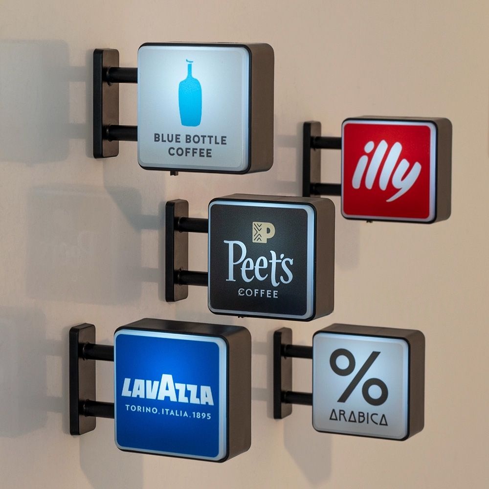 1 pçs mundo clássico marcas de café sinal luz geladeira ímã máquina café decoração lavassa café illy café peet's coffee
