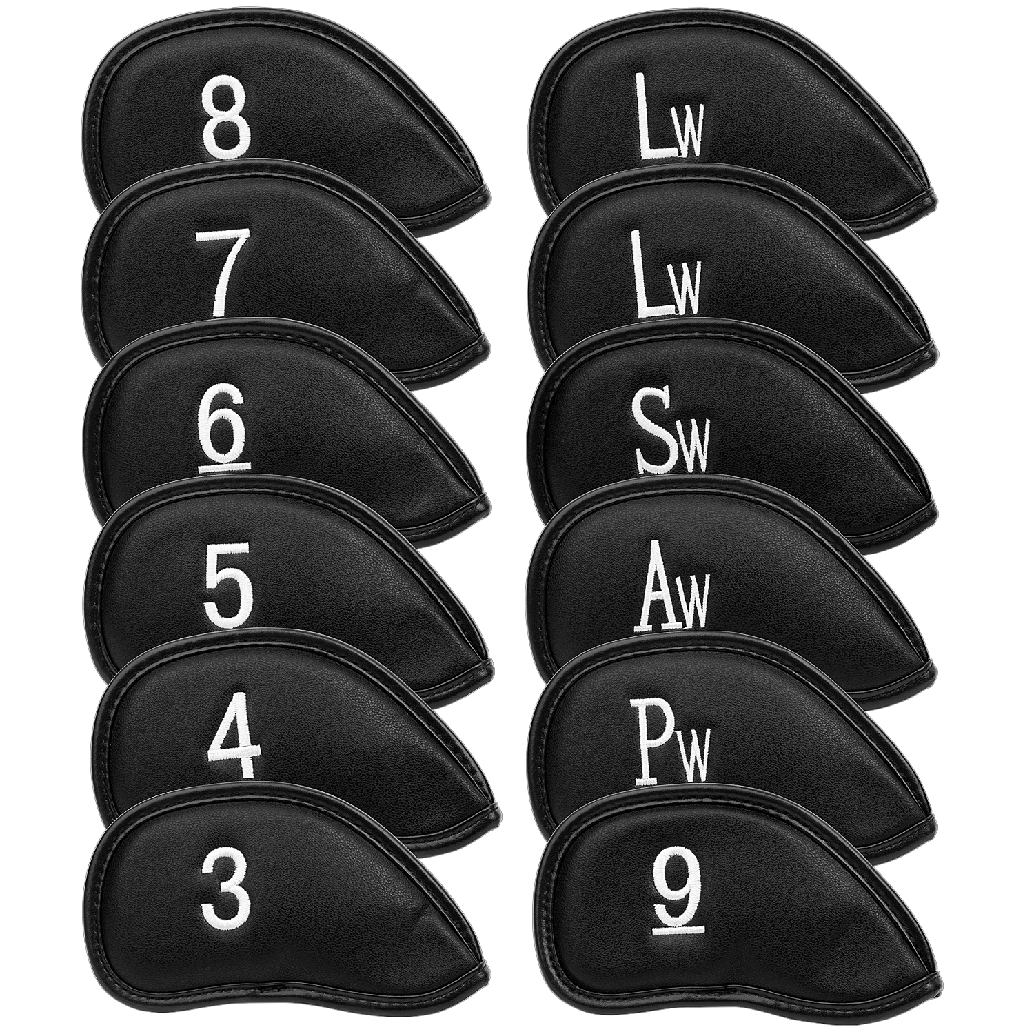 12 Stks/set Exquisite Pu Golf Club Iron Head Covers Protector Golf Head Cover Sets Iron Club Head Cover Accessoires