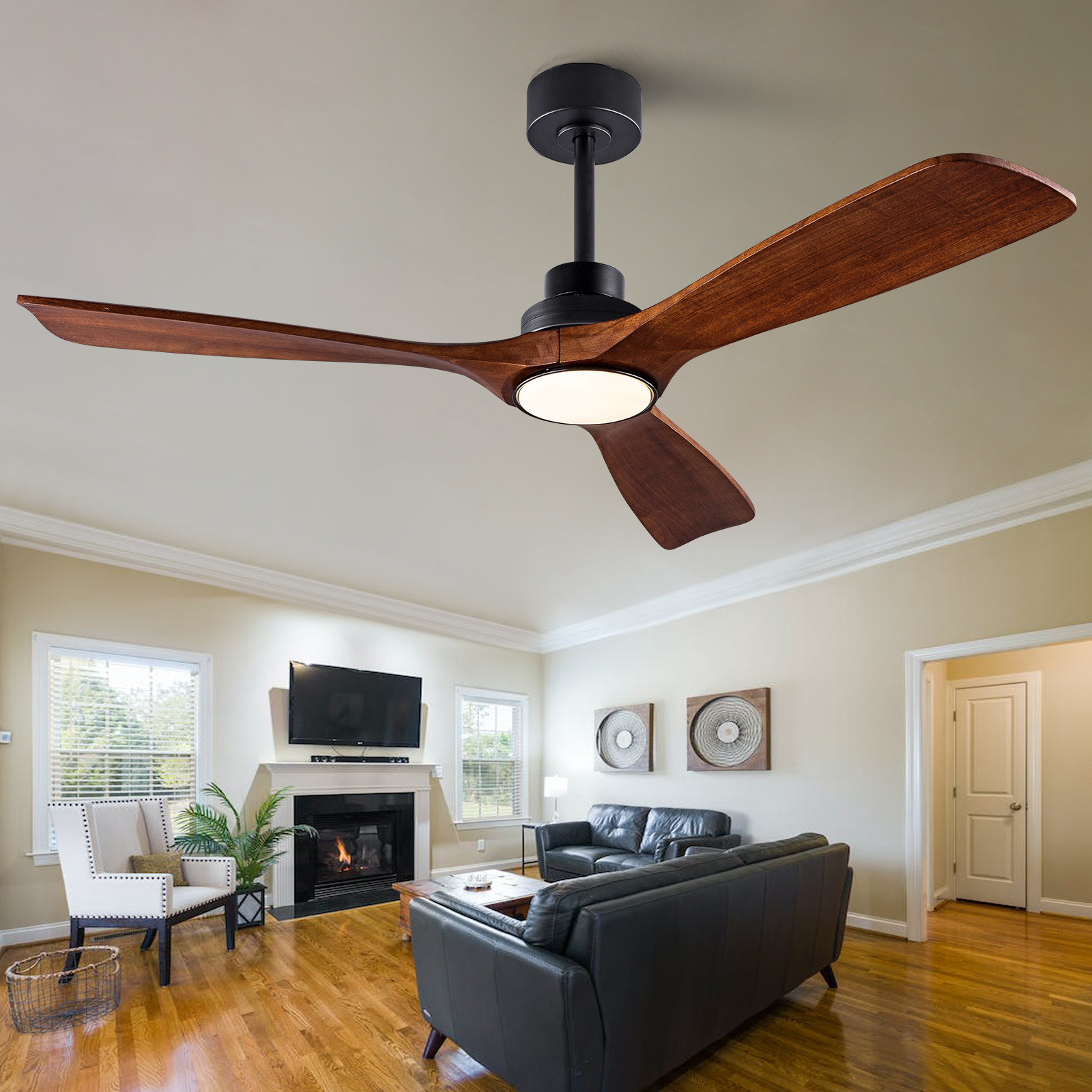 42 52 60 Zoll Deckenventilator aus Holz mit Lichtern, Fernbedienung, leiser Gleichstrommotor, Ventiladores De Techo für Wohnzimmer