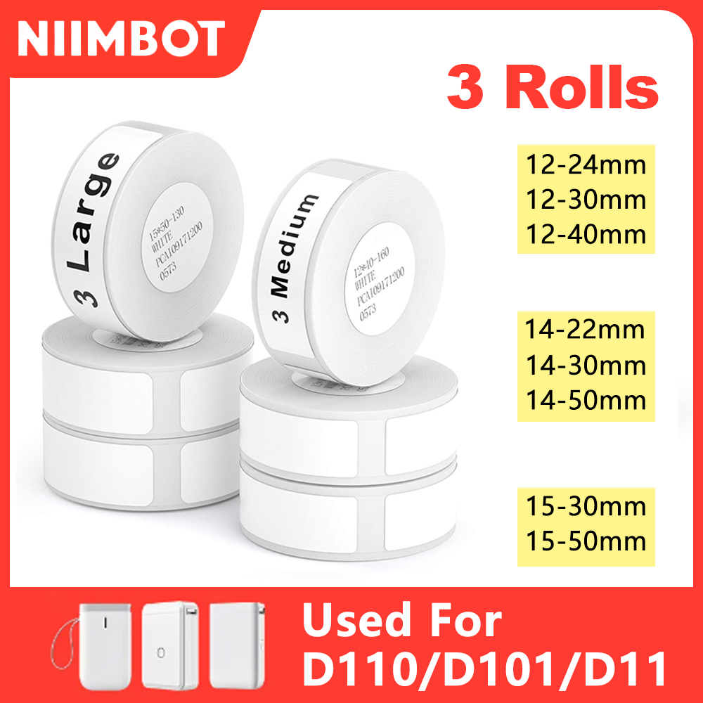 Официальные этикетки Niimbot для D110 D11, наклейка для этикеток, бумага, термоклейкая, белая водонепроницаемая наклейка, антимасляная этикетка, бумага для этикеток