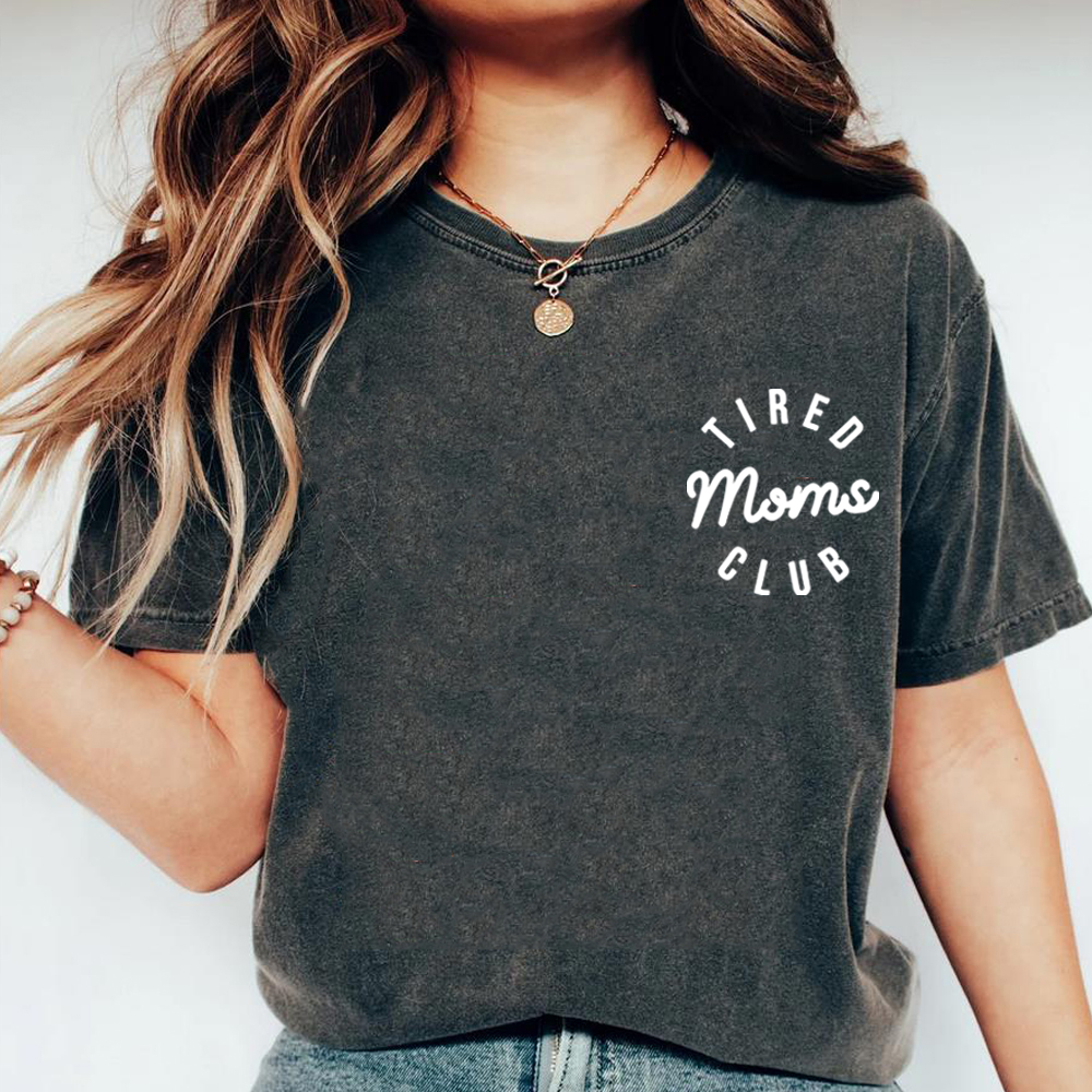 Chemise de Club pour mamans fatigués, chemises de vie pour maman, t-shirt de fête des mères, T-Shirts d'appréciation pour maman, hauts à manches courtes amusants, cadeau pour maman