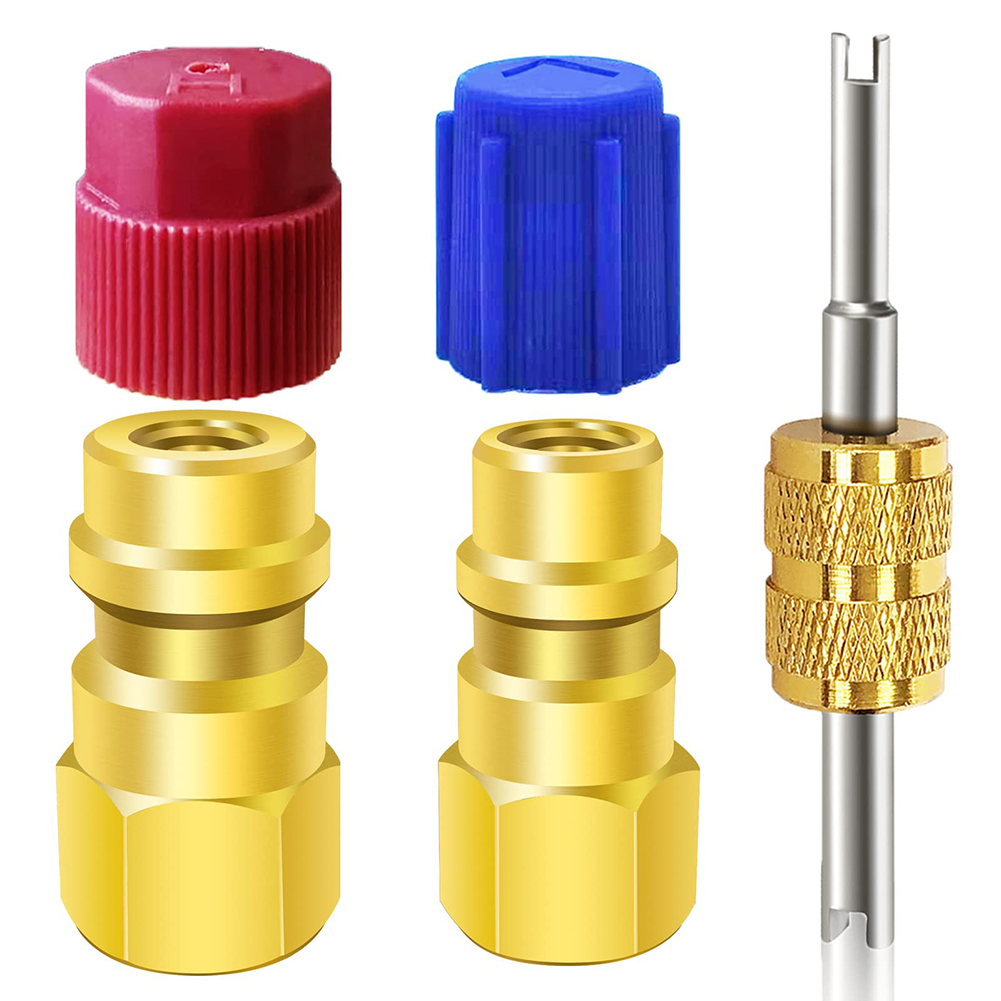 1 Pc R12 Naar R134a Conversie Kit Airconditioner Vulklep Fittings Poort Adapter Retrofit Snelkoppeling Koppelingen