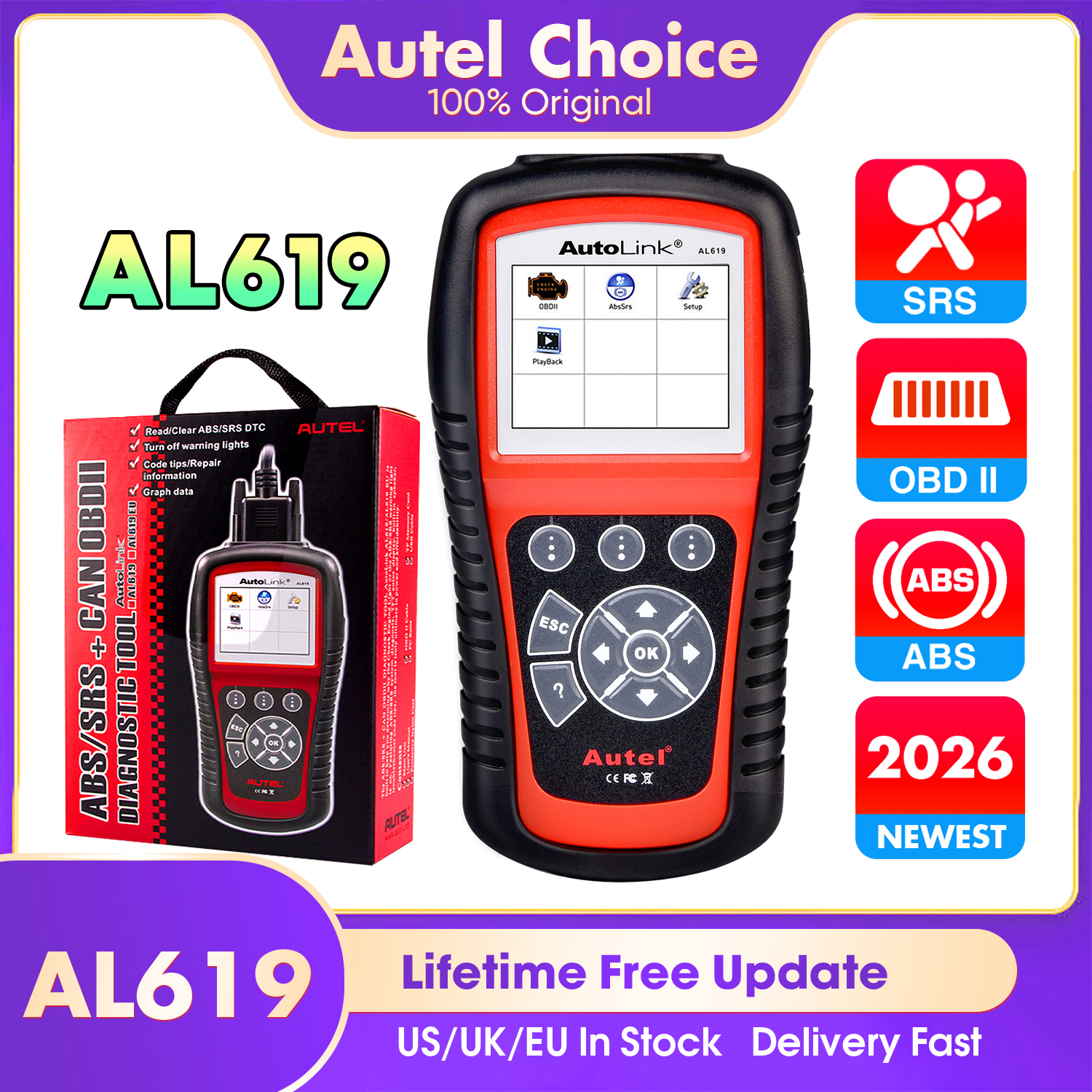 Autel AL619 ML619 OBD2 automatyczny skaner narzędzie diagnostyczne OBD 2 skaner diagnostyczny samochodu Automotivo Automotriz motoryzacyjny narzędzie do skanowania samochodu