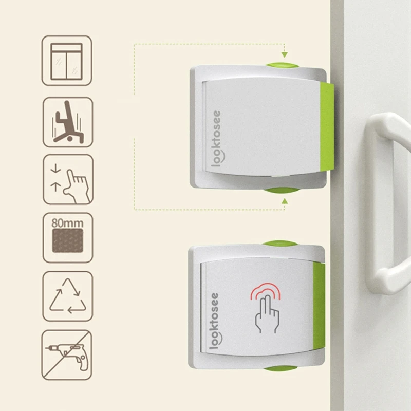 Fechadura de segurança infantil para porta de vidro deslizante, trava de segurança para janela deslizante, anti-pitada para proteção, acessórios de segurança para bebês