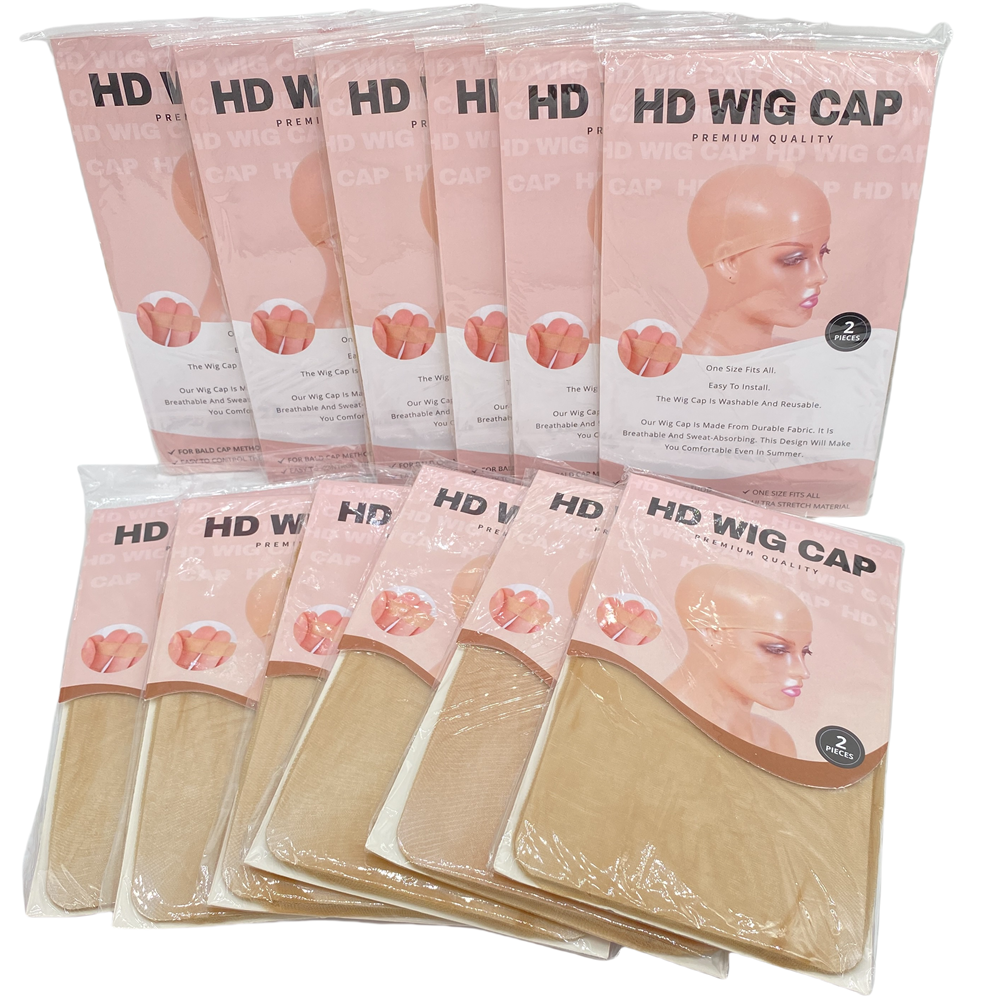 หมวกวิกผม HD แบบบาง 24 ชิ้น - โปร่งใสและมองไม่เห็น - หมวกวิกผมแบบบางสำหรับวิกผม HD - อุปกรณ์เสริมวิกผม