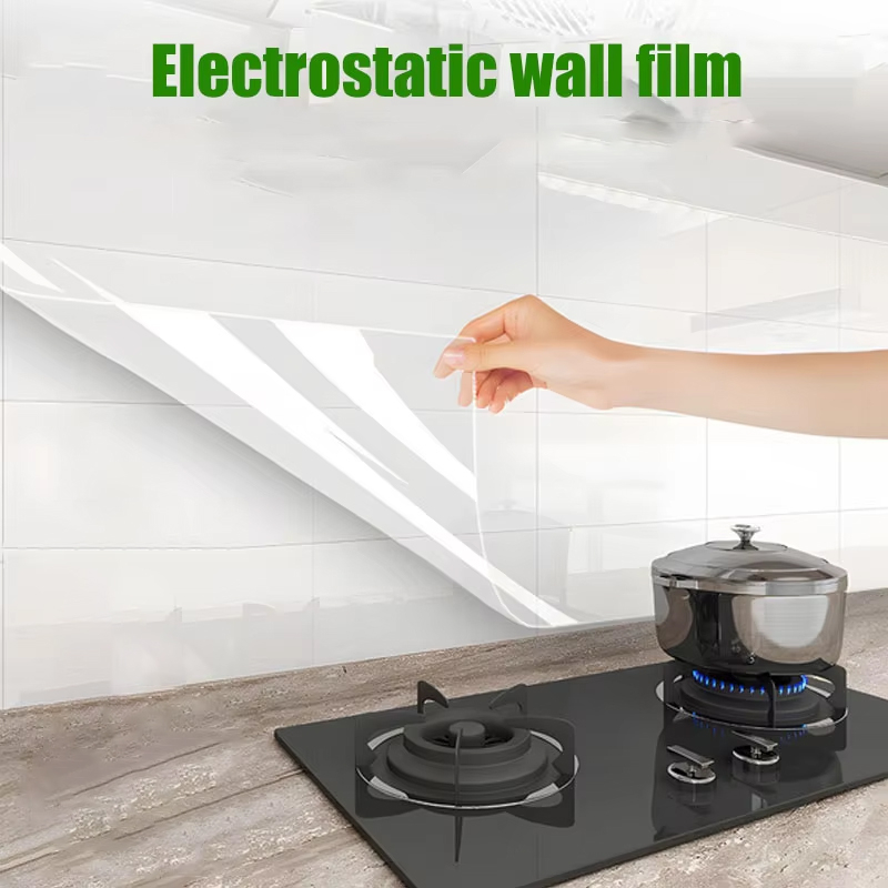 Wasserdichte, schmutzabweisende, abnehmbare, klebefreie und elektrostatische transparente Wandaufkleber, geeignet für Wohnzimmer und Schlafzimmer.