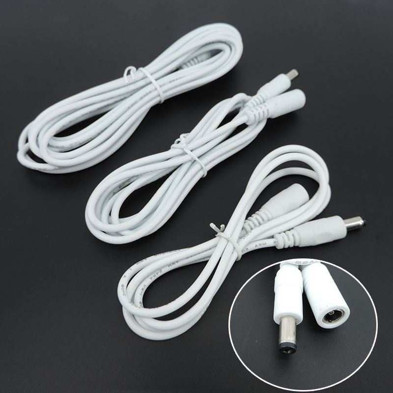 Adaptateur de rallonge de câble d'alimentation cc, connecteur femelle à mâle, 12V, 5.5mm x 2.1mm, pour bande lumineuse, caméra de vidéosurveillance