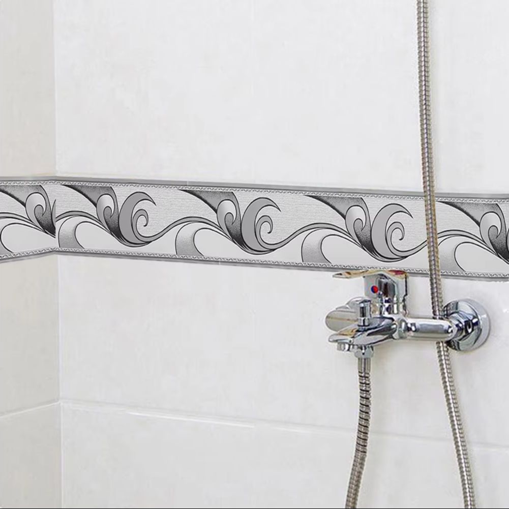 ม้วนขอบวอลเปเปอร์สําเร็จรูป PVC Silver Grey Voltsify