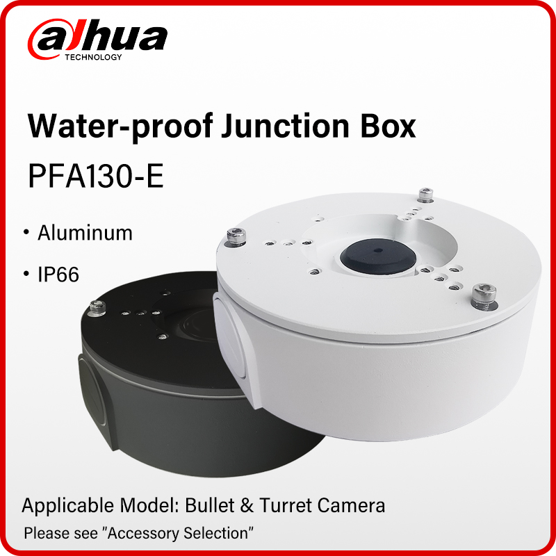 Dahua PFA130-E Water-proof Junction Box Aluminum White Black Camera Mounts IP66 Bracket For Dahua Bullet Camera Turret Camera