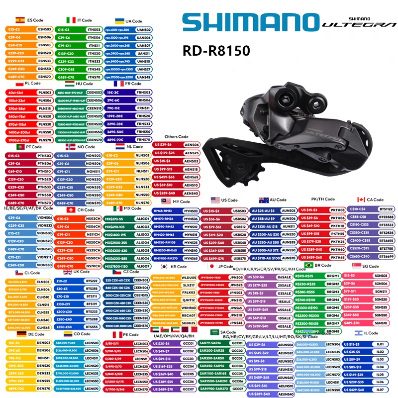 SHIMANO ULTEGRA Di2 RD-R8150 2x12 Speed SHIMANO SHADOW RD Hidden Rear Derailleur For Road Bike For R8170 Set Original Shimano