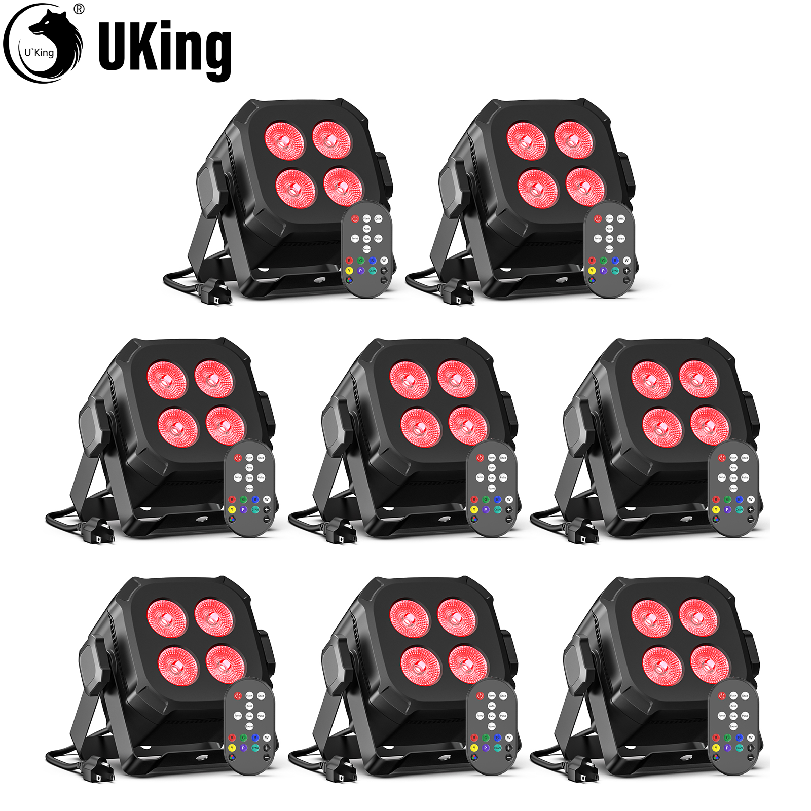 U'King 8 Teile/satz Platz LED Par Lichter 4X8W RGB LED Bühne Licht Fernbedienung & DMX Gesteuert DJ Licht Für Hochzeit Party Club Disco Event
