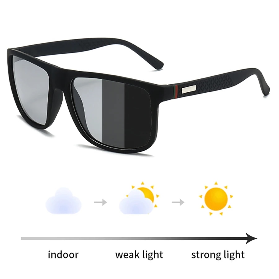Occhiali da sole polarizzati fotocromatici di moda uomo donna occhiali da sole quadrati Vintage da uomo Designer di marca guida pesca UV400 Shades