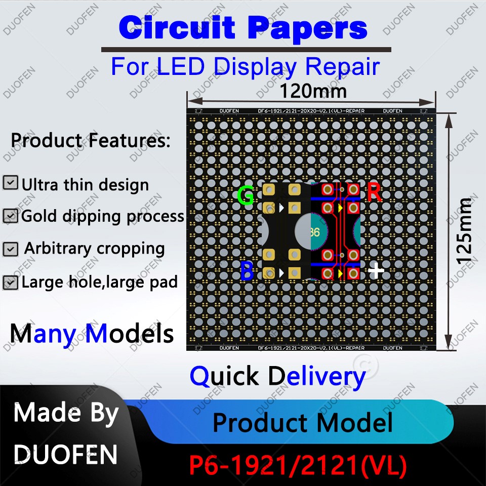 Papier de circuit série P6, tampons à souder double face, entièrement coupés avec de grands trous, utilisé pour réparer les tampons de PCB endommagés